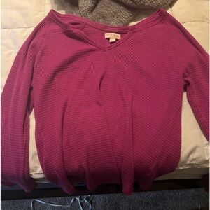 Knox rose pink shirt small v neck